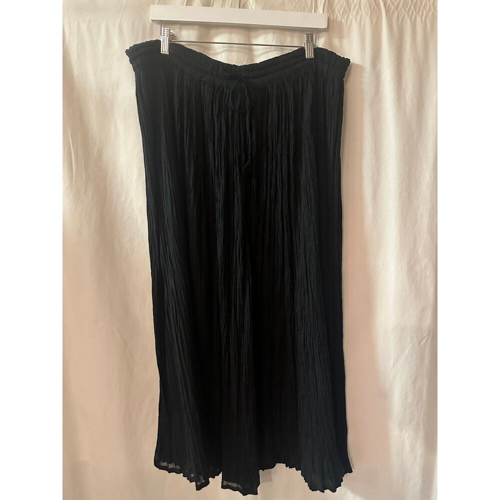 Women's Black Cotton Maxi Skirt